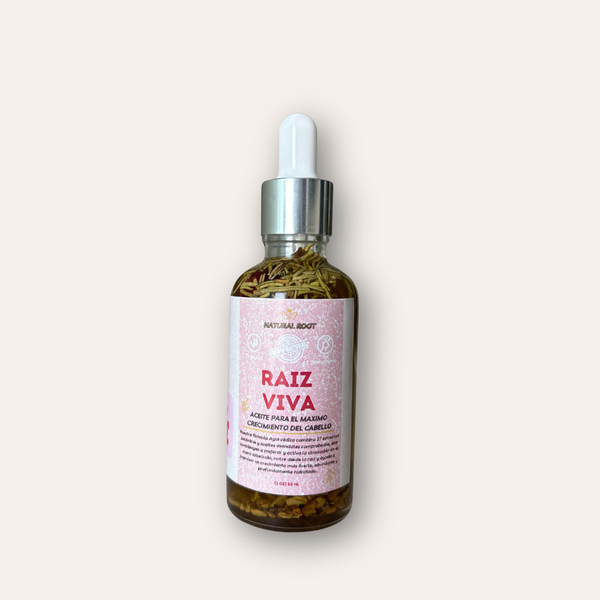 Raíz Viva 🍃🌸 Aceite Mini con Hierbas Para El Crecimiento Del Cabello