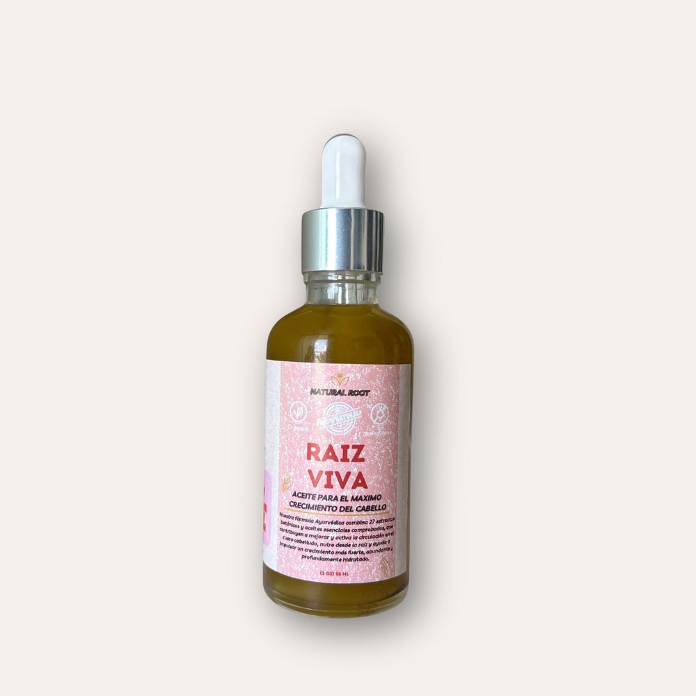 Raíz Viva 🍃🌸 Aceite Mini Sin Hierbas Para El Crecimiento Del Cabello
